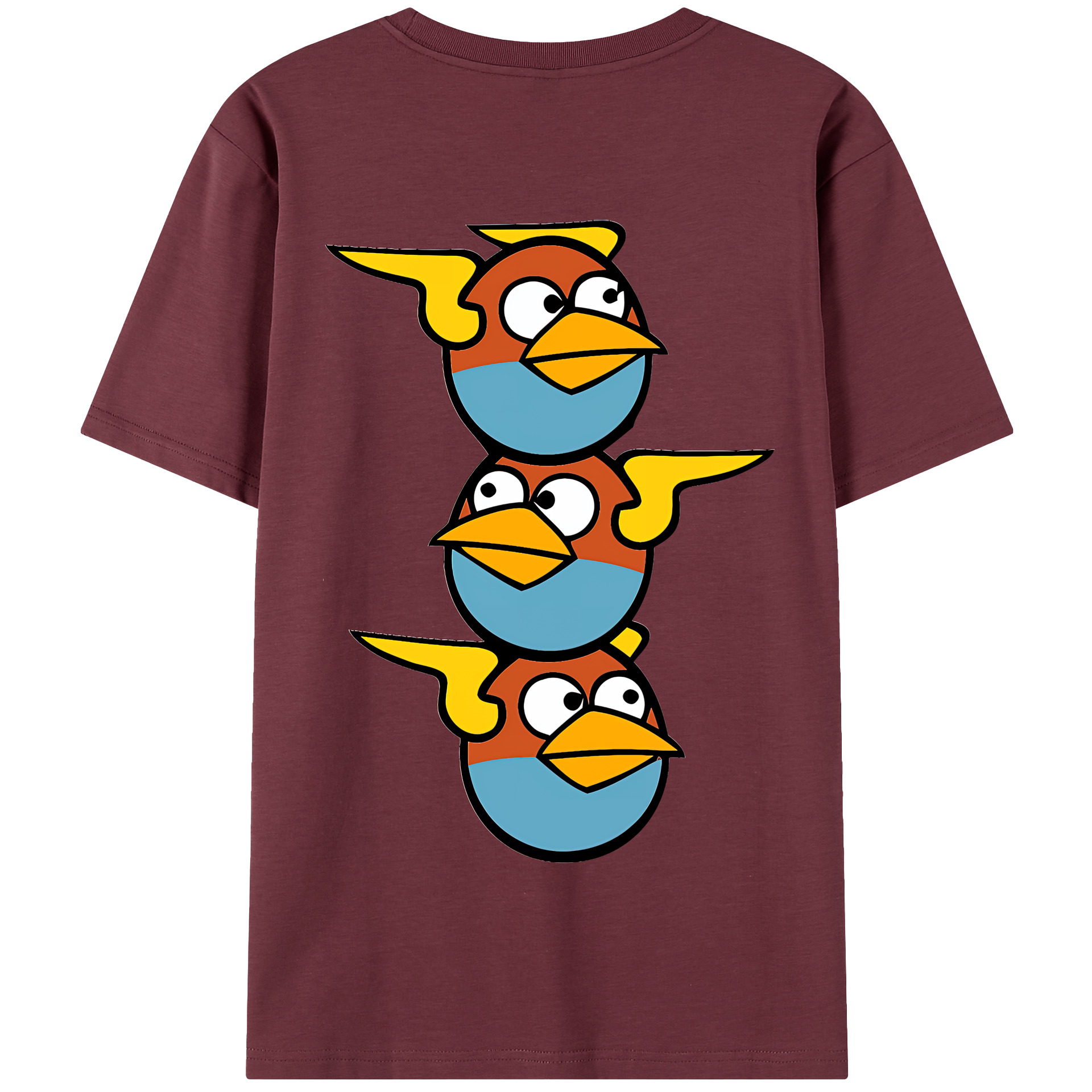 （画像用） Angry Birds アングリーバード 綿100％半袖Tシャツ（背面プリント）
